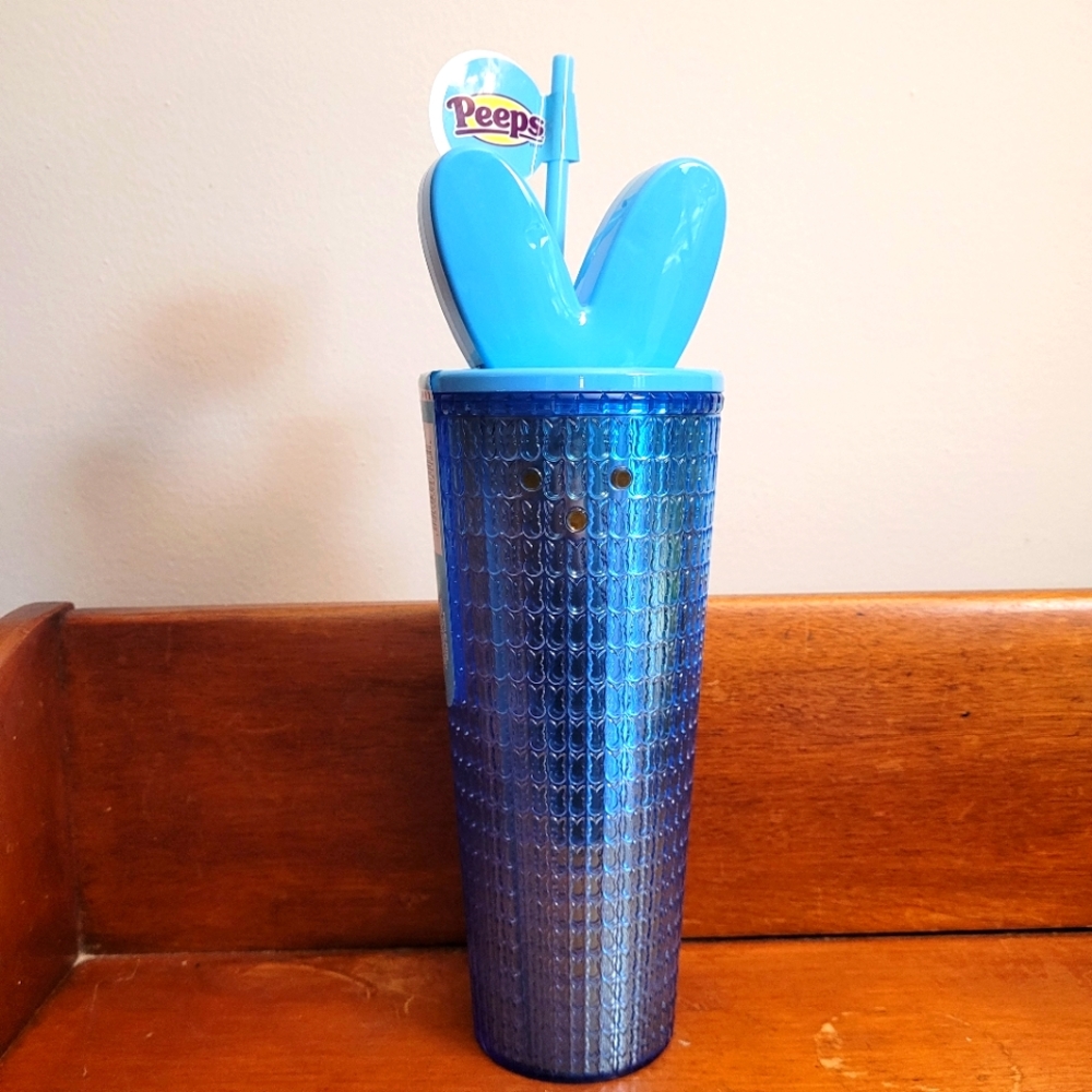 Peeps Blue Bunny Tumbler - Cold Cup with Straw
